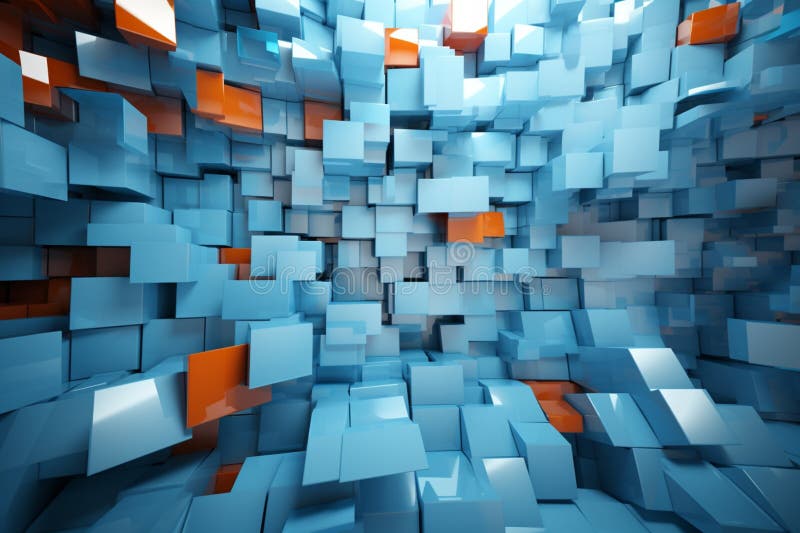 Square papers artistic evolution through a mesmerizing 3D rendering flow stock illustration