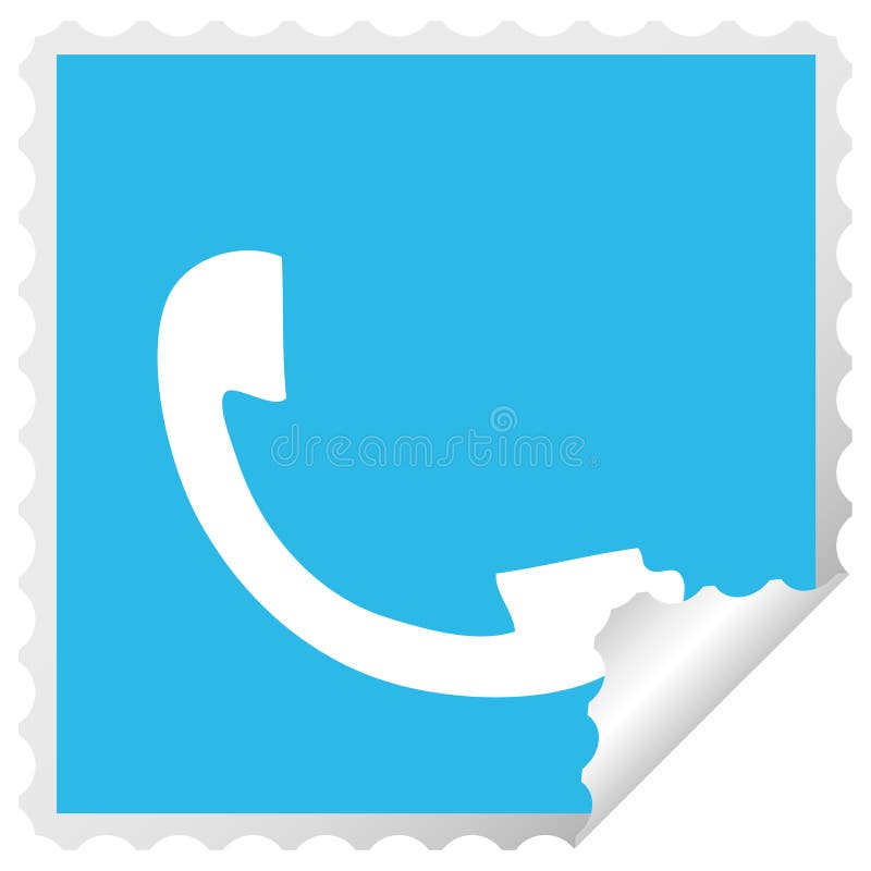 square peeling sticker cartoon telephone receiver vector illustration square peeling sticker cartoon telephone receiver vector illustration