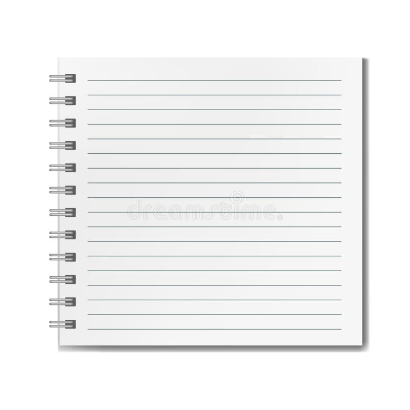 Square realistic lined notebook mockup stock illustration