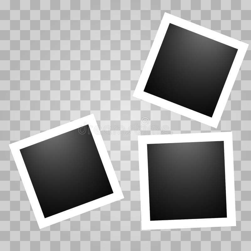 Square realistic polaroid vector illustration