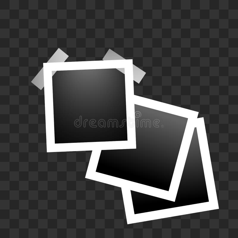 Square realistic polaroid stock illustration