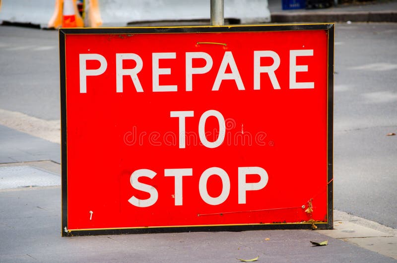 Square Red Traffic sign for prepare to stop. royalty free stock photos Square Red Traffic sign for prepare to stop. royalty free stock photos