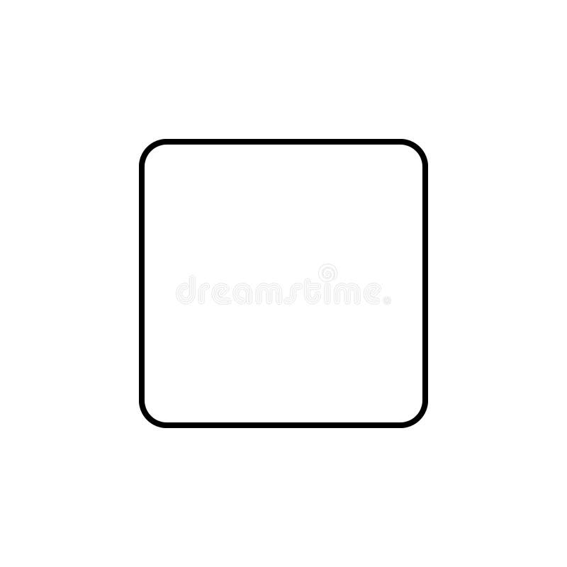 Square rounded sign icon. Element of navigation sign icon. Thin line icon for website design and development, app development. stock illustration