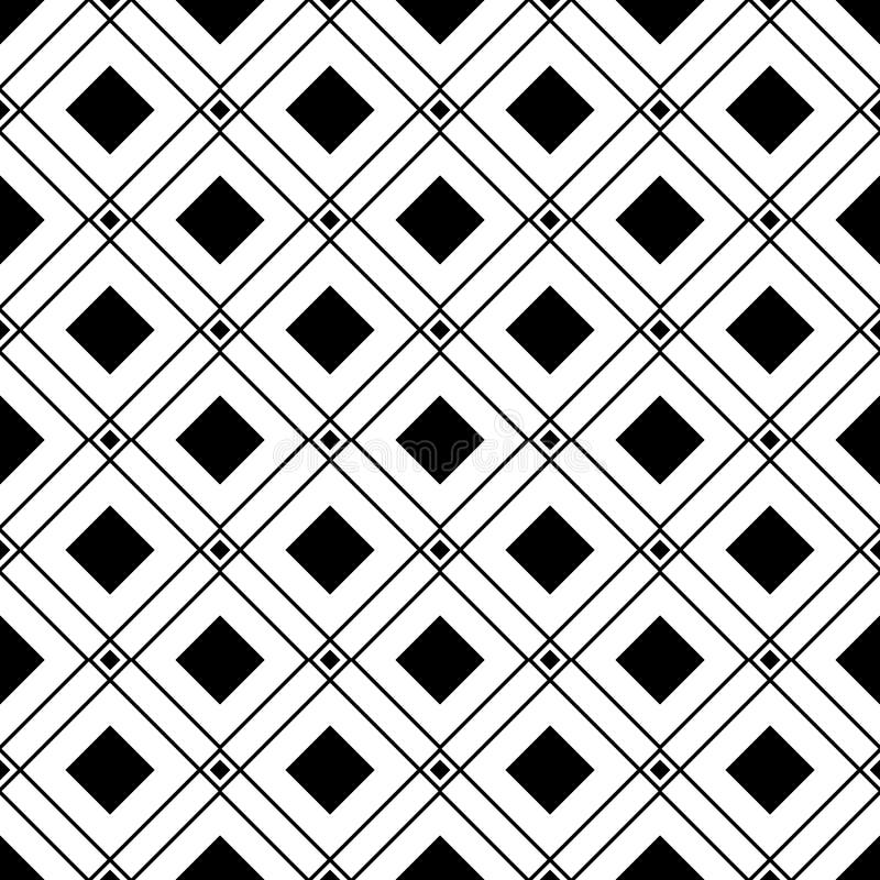 Square Seamless Pattern. Geometric Abstract Background. Black and White ...