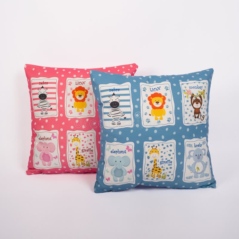Children S Decorative Pillows on White Background Stock Image Image of plush, room 292068607