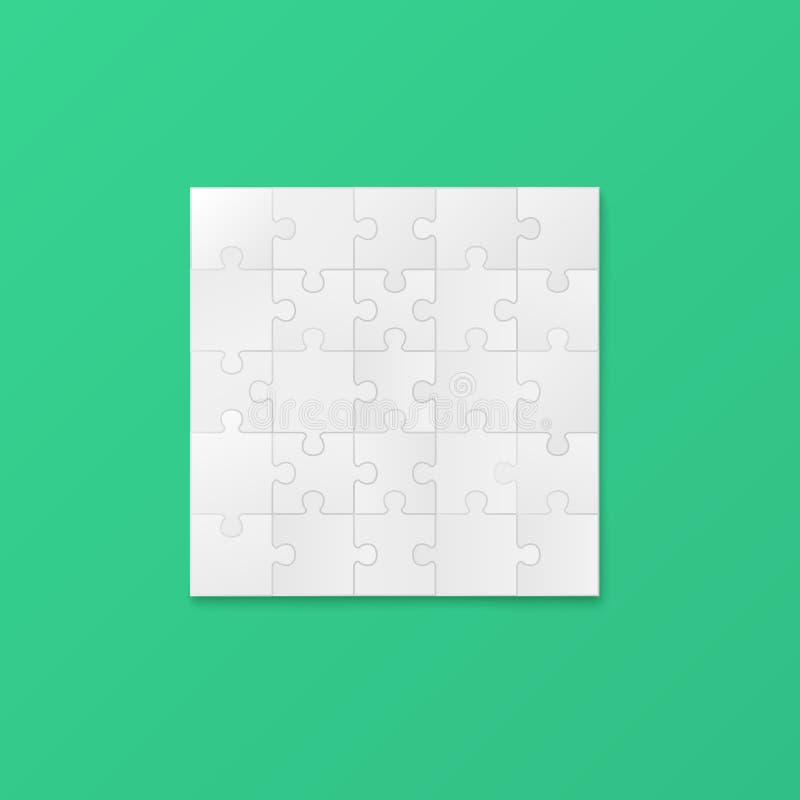Download Square Shield Of Jigsaw Puzzle, Realistic Vector Mockup ...