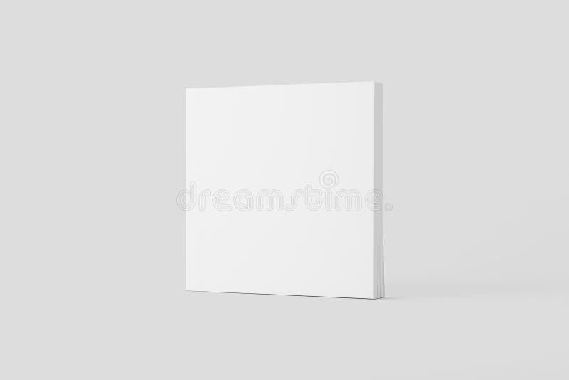 Square Softcover Book White Blank 3D Rendering Mockup