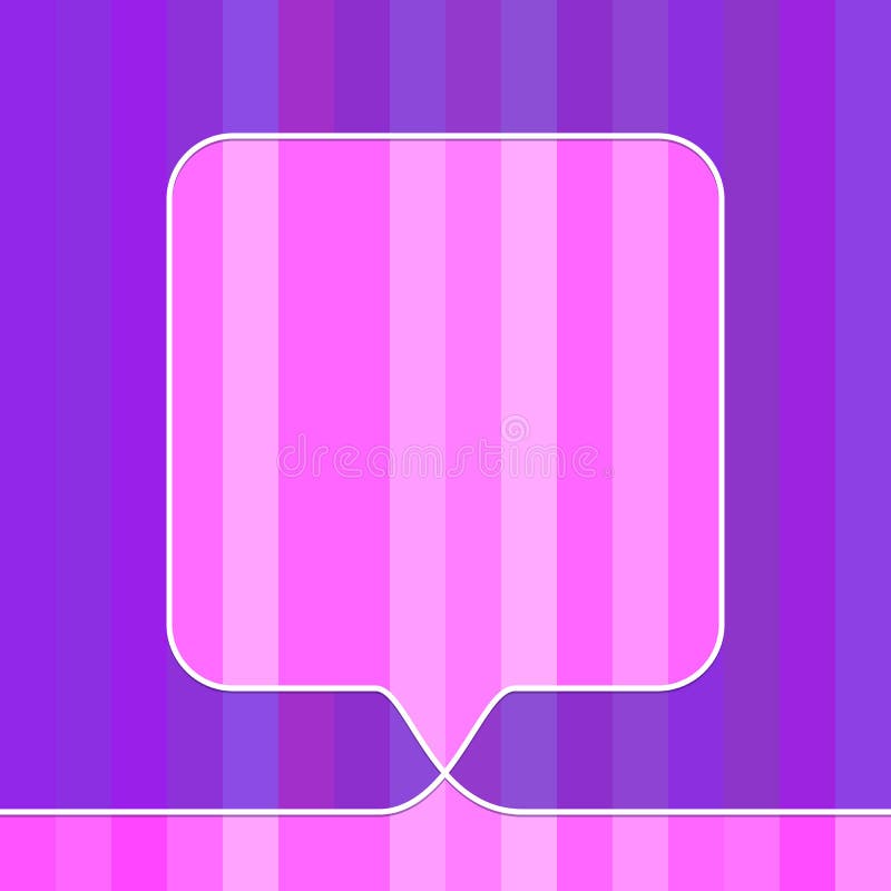 Square speech bubble made of one continuous line on striped pop art background, Vector stock illustration
