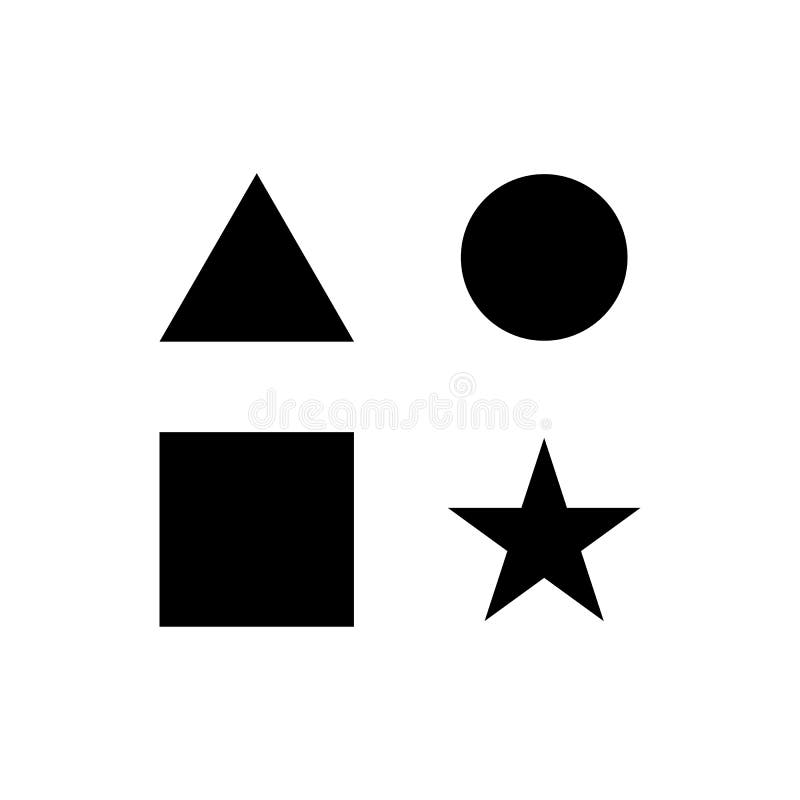 Square triangular circle star icon. vector Simple modern icon design illustration stock illustration