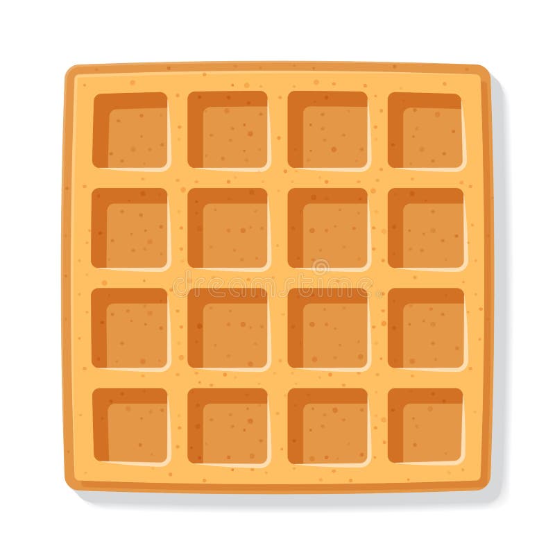 Square waffle. Soft Belgian waffles. Realistic style. Dessert template. Vector illustration.