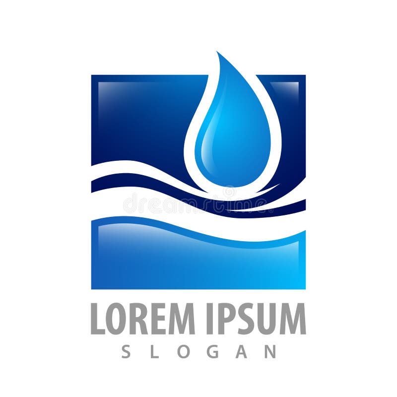Square wave with water drop logo concept design. Symbol graphic template element vector royalty free illustration Square wave with water drop logo concept design. Symbol graphic template element vector royalty free illustration