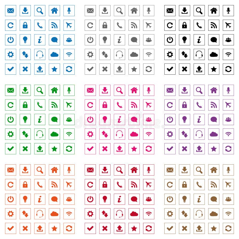 Square web icons royalty free illustration