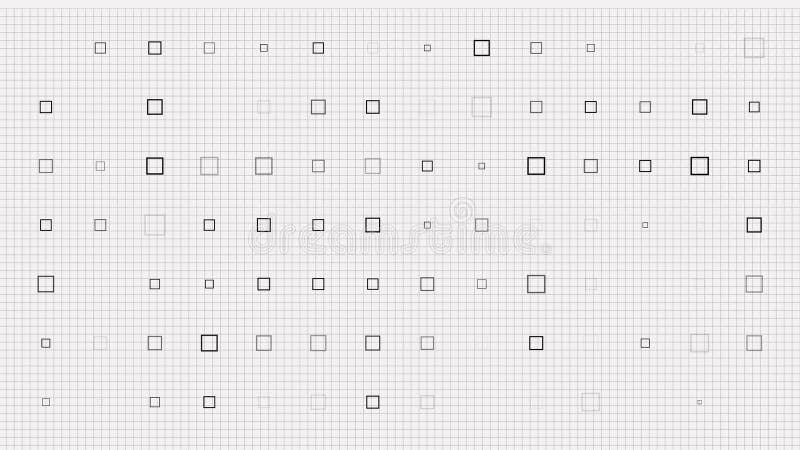 Squared pattern. animation. meshed background. small, black and white squares slowly blink on grid. Perfect to use in