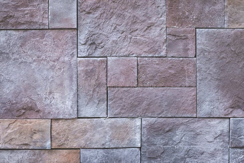 Squares Abstract Background, Stone Wall Texture, Brown Tile Floor