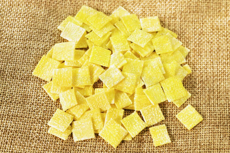 Pasta Squares Filled With Meat And Spinach Stock Image - Image of cubes