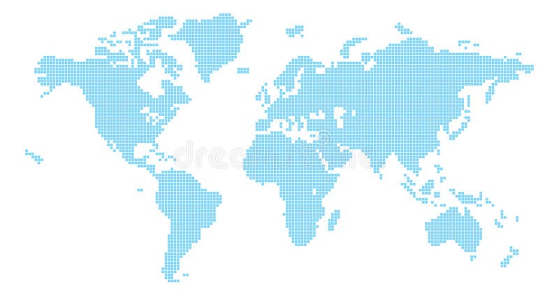 Squares world map stock illustration