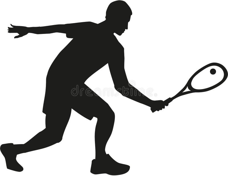 Squash player silhouette stock vector. Illustration of play 107197748