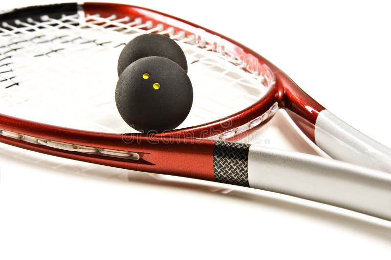 Squash racket and balls