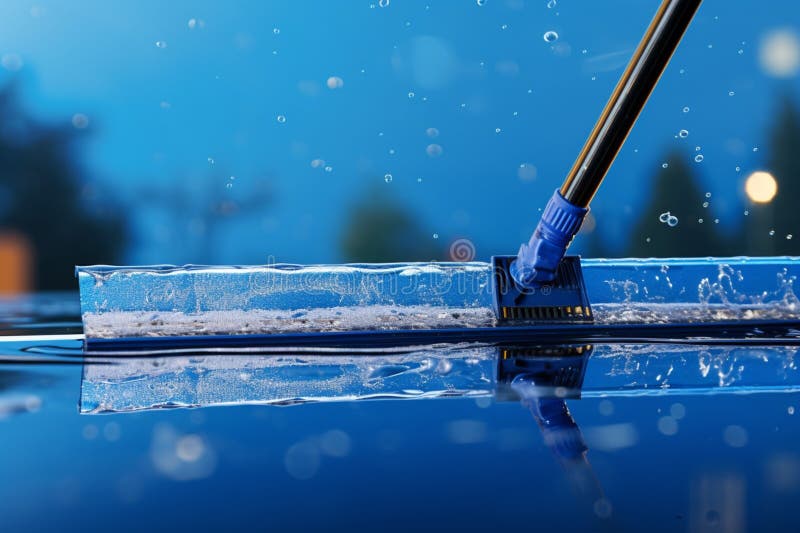 Squeegee Excellence Conceptual Image of Window Cleaning with a Rubber