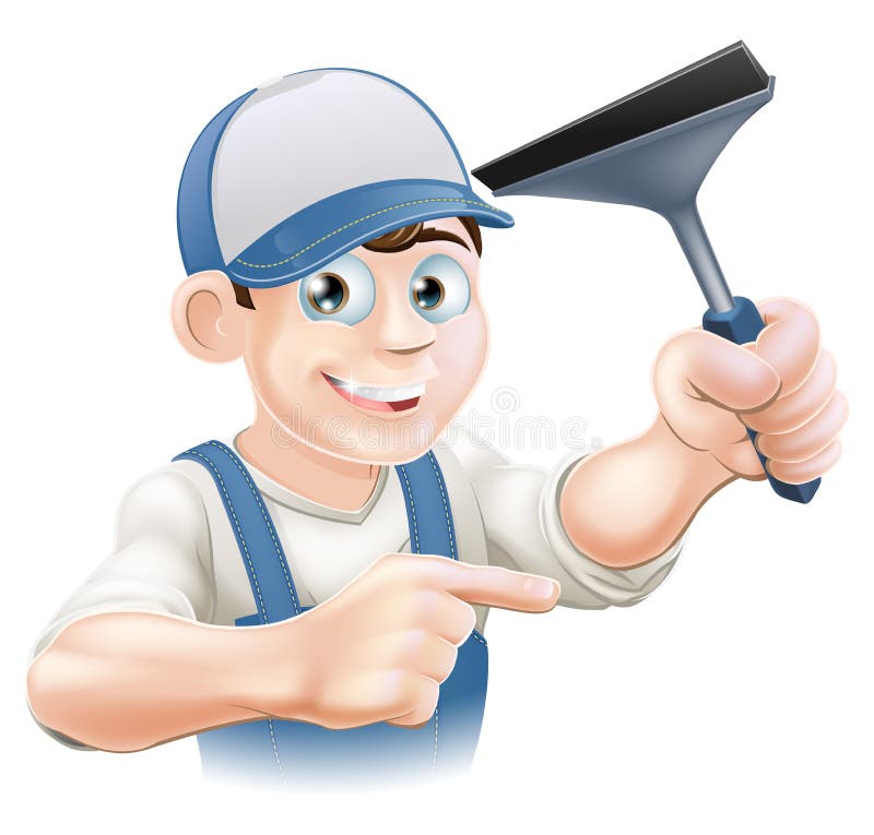 Squeegee Window Cleaner royalty free illustration