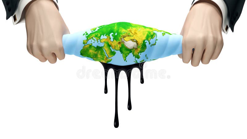 The squeezed out globe vector illustration The squeezed out globe vector illustration
