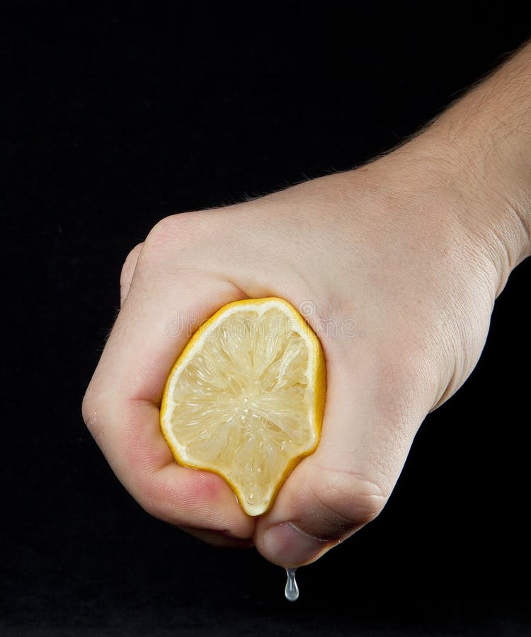 Squeezing Lemon In Hand And Drop Stock Image Image of background, isolated 27393475