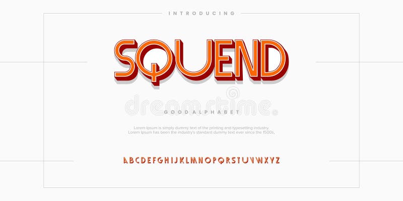 Squend Modern minimal abstract alphabet fonts vector illustration vector illustration