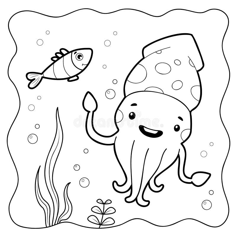 squid coloring pages