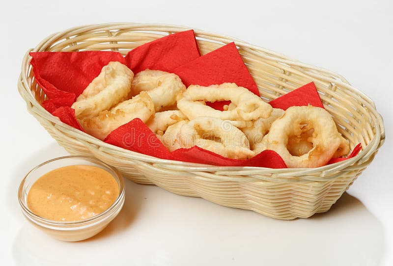 Squid Rings in Tempura with Spice Sauce Stock Image Image of