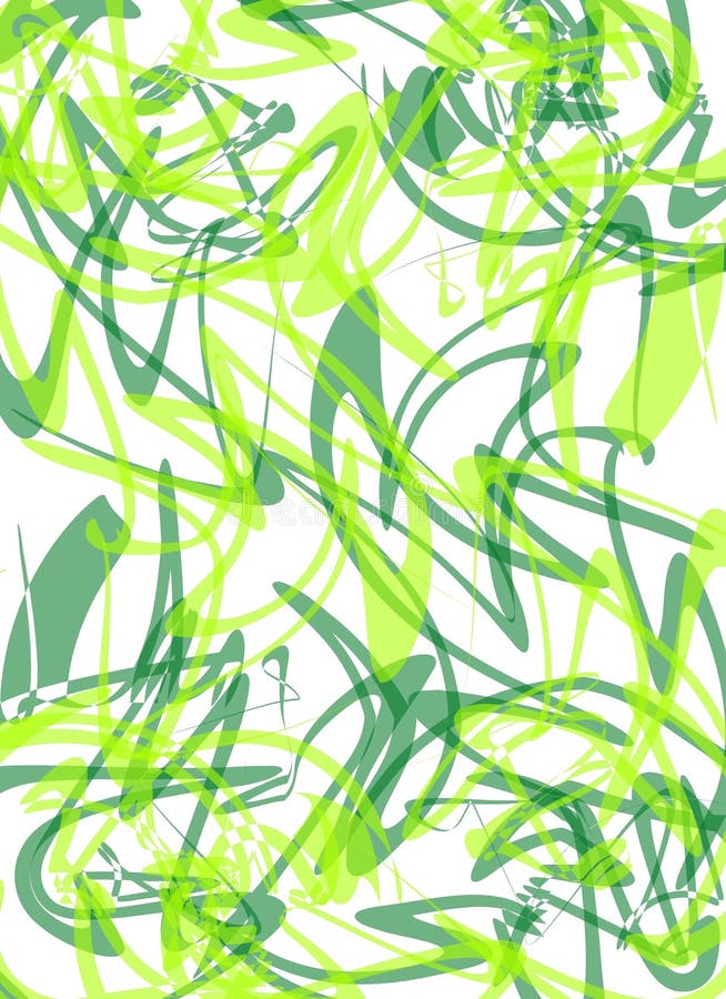 Squiggly Lines Pattern Green