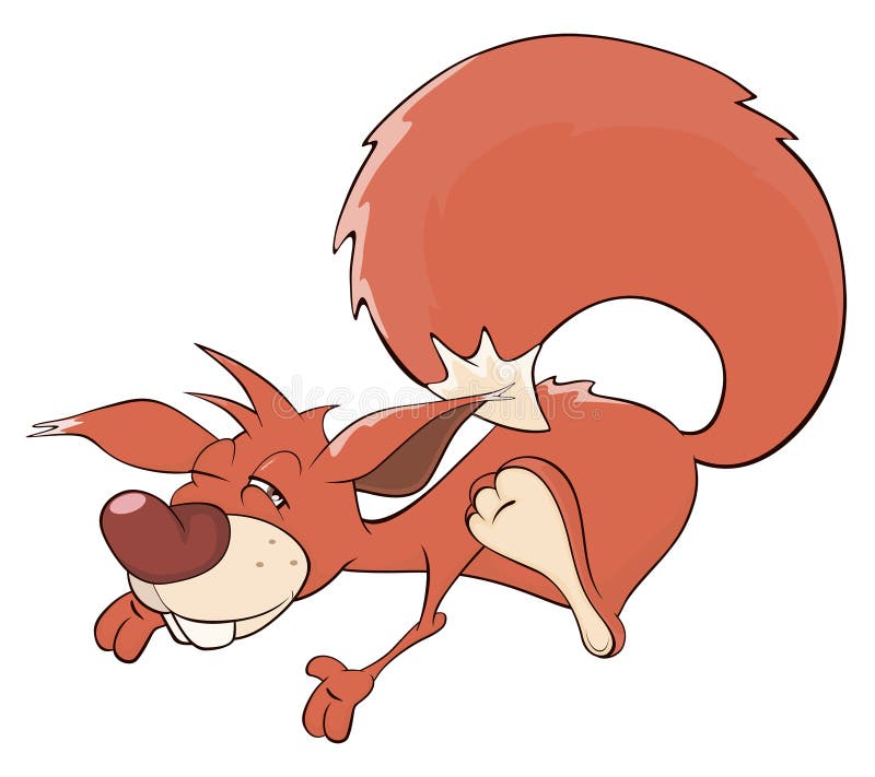 A squirrel cartoon stock vector. Illustration of fluffy 45608647