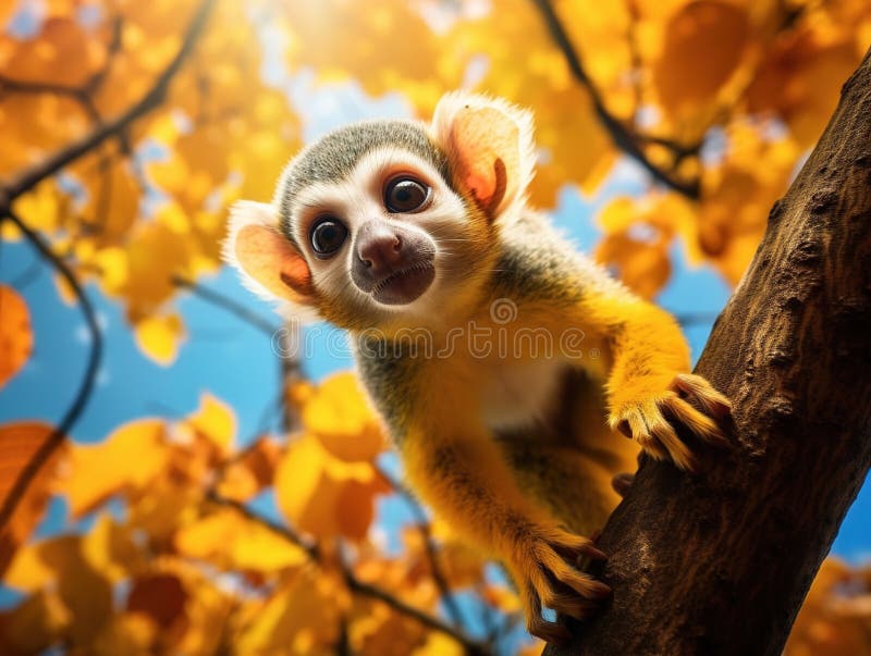 Illustration Wildlife Concept of Squirrel monkey royalty free illustration.