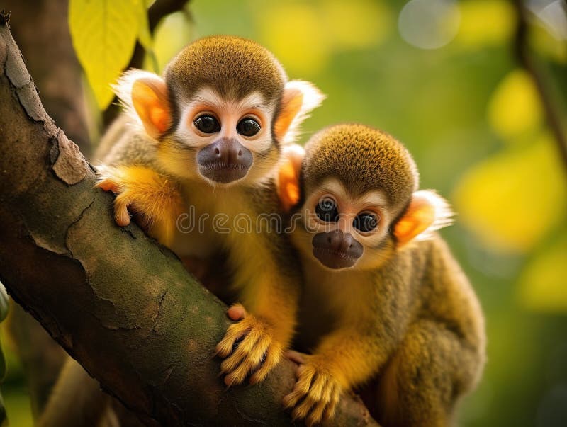 Illustration Wildlife Concept of Squirrel monkey royalty free illustration.