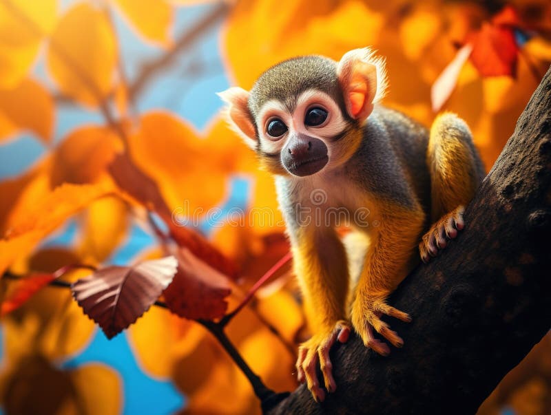 Squirrel monkey royalty free illustration