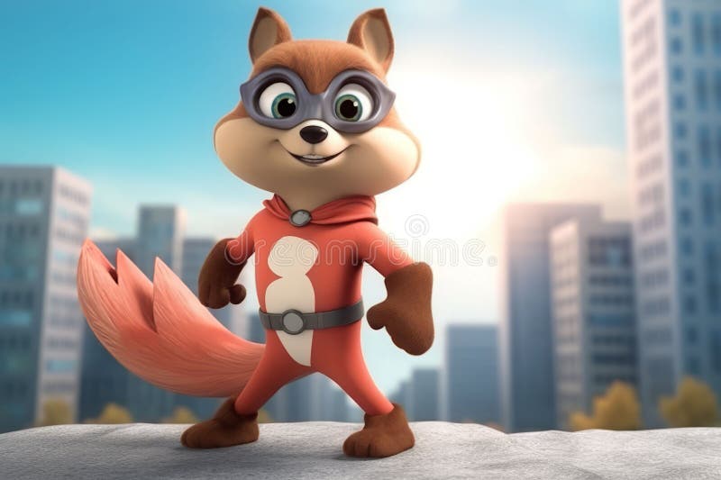 Squirrel superhero. Generate ai vector illustration