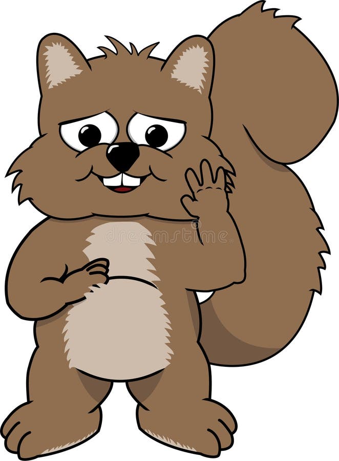 Squirrel Waving stock vector. Illustration of smiling 13796513