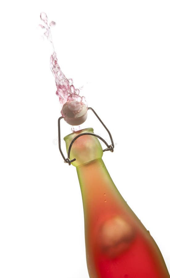 Squirting liquid out of a swing-top bottle