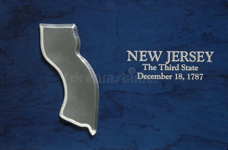 Srebna mapa stan New Jersey zdjęcia stock Srebna mapa stan New Jersey zdjęcia stock