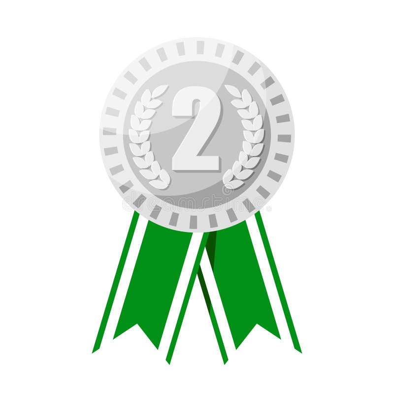 Srebrny medal dla drugi miejsca nagrodzonej wektorowej ilustraci ilustracji Srebrny medal dla drugi miejsca nagrodzonej wektorowej ilustraci ilustracji