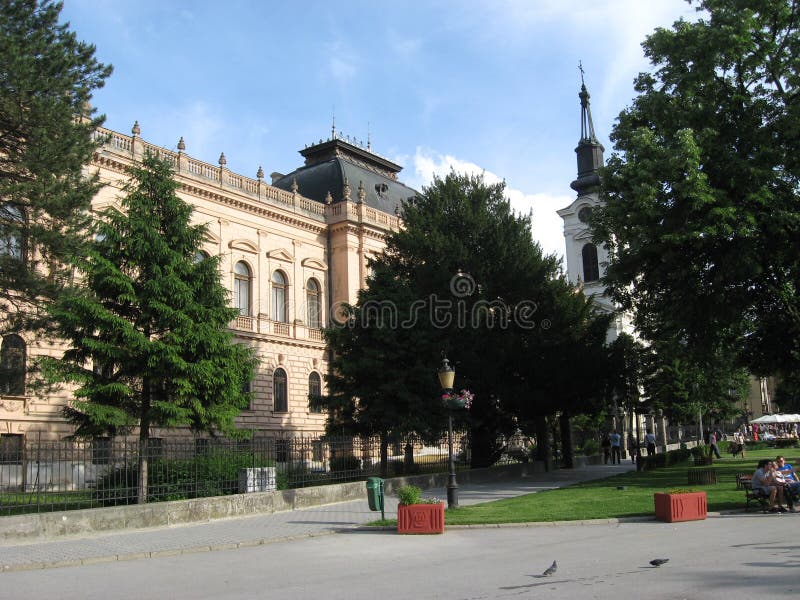 Sremski Karlovci , Gammal stad, central fyrkant, Vojvodina, Serbien royaltyfria bilder Sremski Karlovci , Gammal stad, central fyrkant, Vojvodina, Serbien royaltyfria bilder