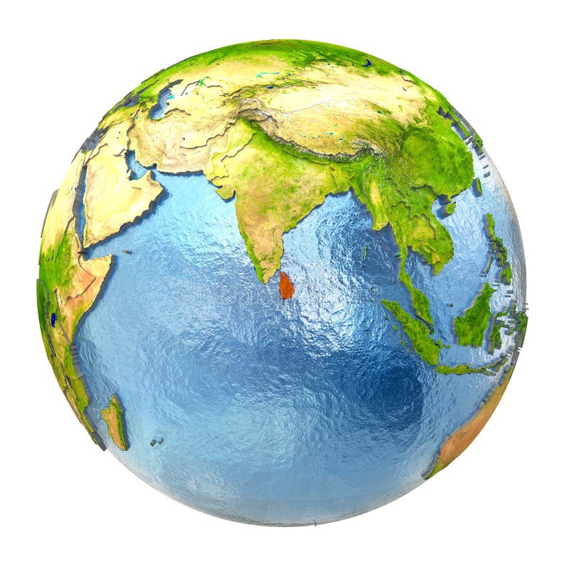 Sri Lanka en rouge sur la pleine terre illustration de vecteur Sri Lanka en rouge sur la pleine terre illustration de vecteur
