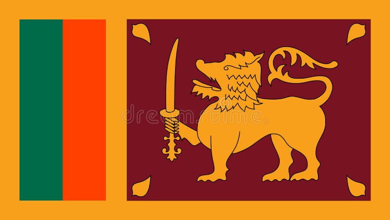 Sri Lanka Flag Vector Flat Style Stock Vector Illustration Of