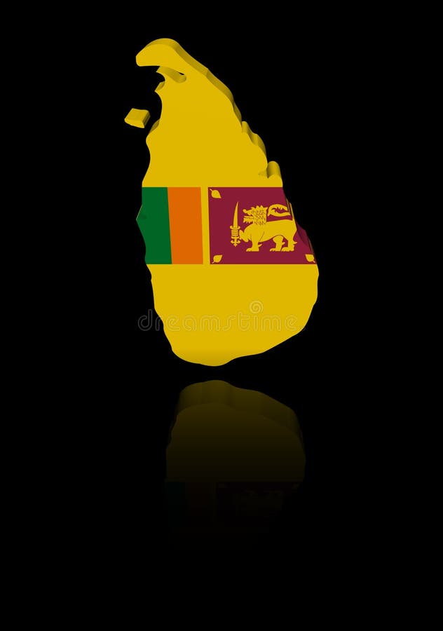 Sri Lanka-kaartvlag met bezinningsillustratie