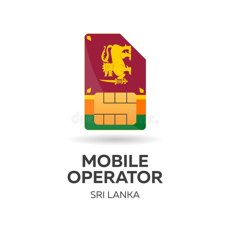 Sri Lanka Mobile Operator. SIM Card with Flag. Vector Illustration