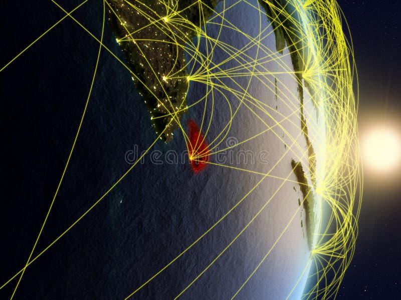 Sri Lanka sur la terre reliée au réseau de planète images libres de droits Sri Lanka sur la terre reliée au réseau de planète images libres de droits