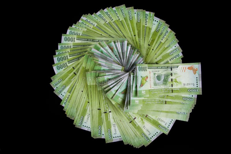 Sri Lankan Money On Black Background Stock Image Image of lanka