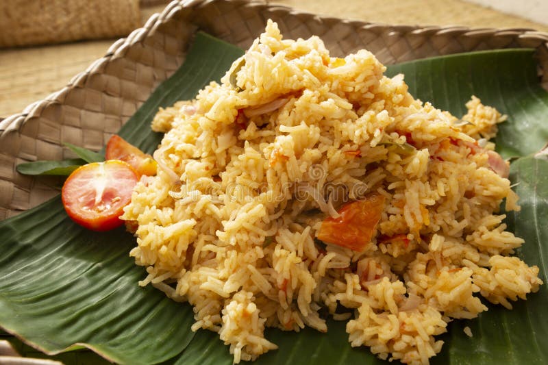Chili and Spicy Fried White Rice Main Dish Recipe Stock Photo - Image