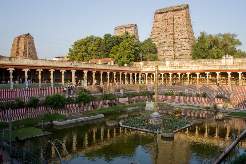 Lake in courtyard Sri Meenakshi hindu temple in Madurai. Lake in courtyard Sri Meenakshi hindu temple in Madurai