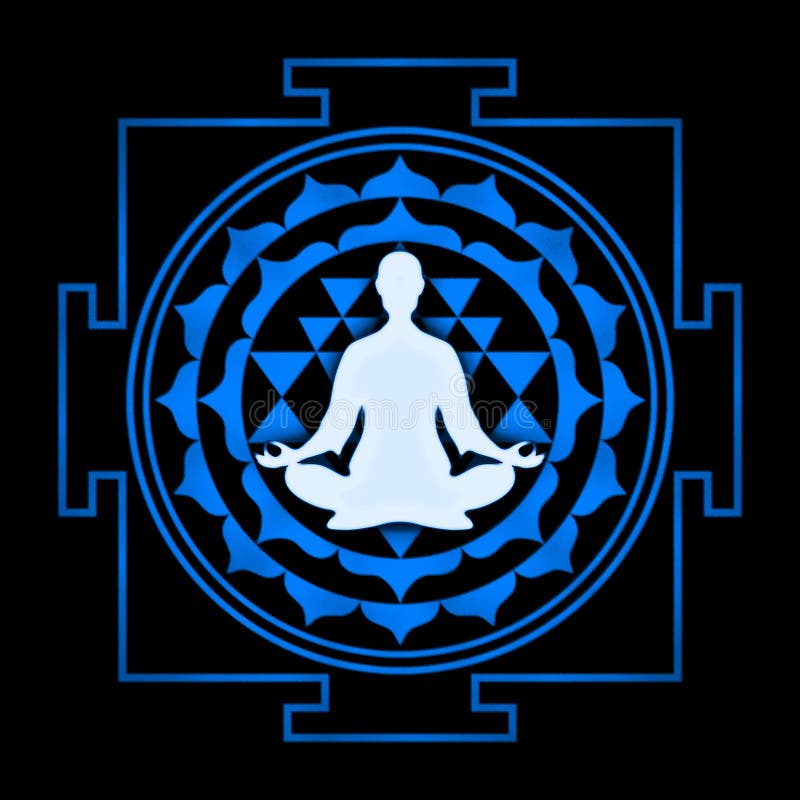 Sri Yantra meditation vektor illustrationer Sri Yantra meditation vektor illustrationer