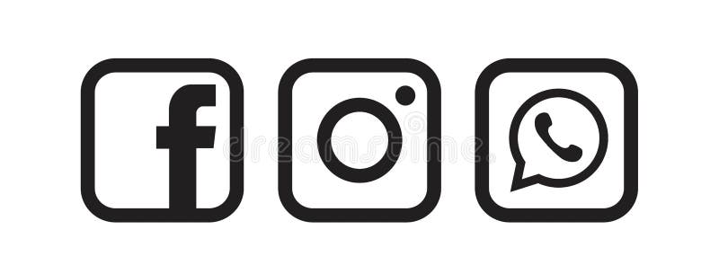 Instagram Facebook Logo Black White Stock Illustrations 571
